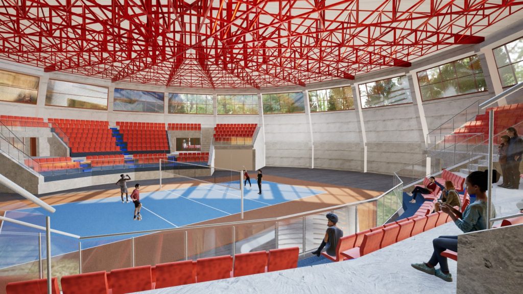 Pubblicata la gara per il recupero del Palazzetto dello sport di Cosenza Casali 1 rendering del palazzetto di Casali