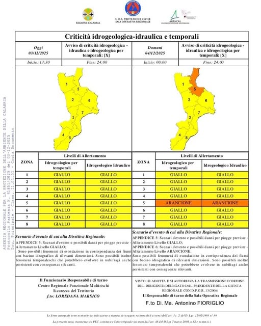 Allerta meteo gialla