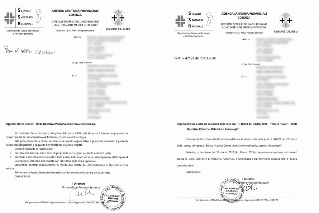 Sanità per grazia ricevuta, tra atti e politica: il caso del punto nascite di Corigliano Rossano 1 blocco sblocco punto nascite corigliano rossano