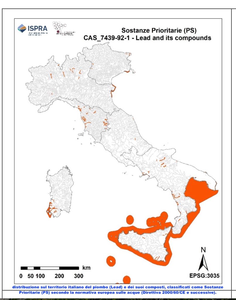 Figura 4.17 – Distribuzione sul territorio nazionale delle principali sostanze prioritarie